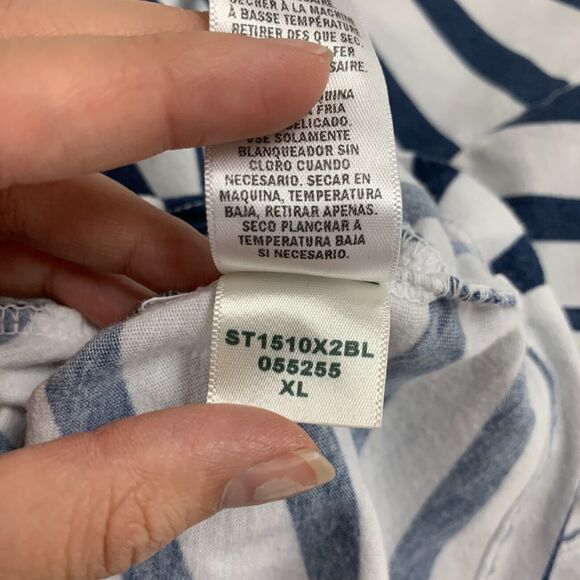 Splendid Shirt Womens Extra Large Knotted Twist Striped Cropped Short Sleeve Tee - Picture 11 of 13